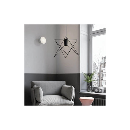 Lampara Colgante Spot Techo Jaula Forma Estrella Altura  Negro