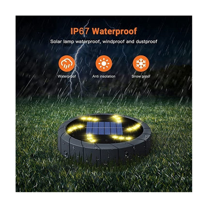 Foco Luz Solar Para Jardin Piso Embutir  18 Led Calida Cálida
