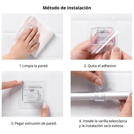 Gancho Colgante Autoadhesivo Tipo Palillo X2 Unidades Transparente