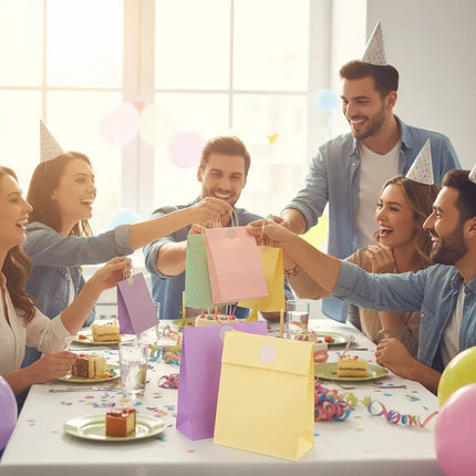 Bolsitas De Papel Pastel Con Stickers X50 Unidades Varios