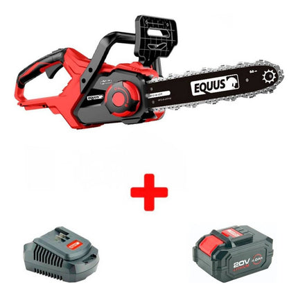 Motosierra Inalámbrica Equus 12  20v Con Bateria Y Cargador Rojo