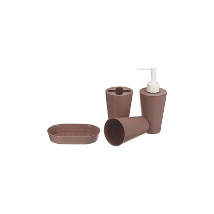 Kit Set Dispensador Jabon Y Porta Cepillo Soporte Cepillos