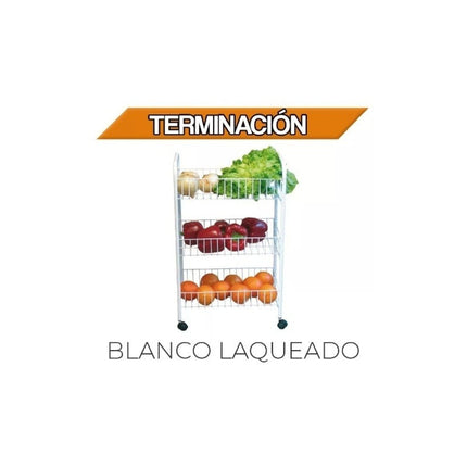 Carrito Frutero Con Ruedas Blanco