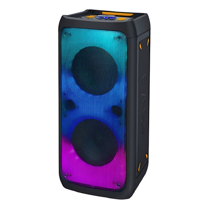 Parlante Caja Activa 2 X 8  Full Led Con Bluetooth Negro