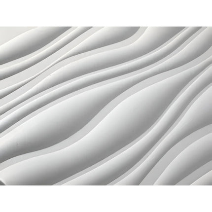Revestimiento De Pared 3d Ondas En Línea Blanco 50 X 50 Cm Rayas Blanco