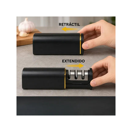 Afilador De Cuchillo Retractil Compacto Nuevo Modelo Negro