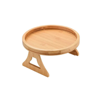 Bandeja Soporte Posa Vasos Para Sillón - Bambu - Plegable Marrón Claro