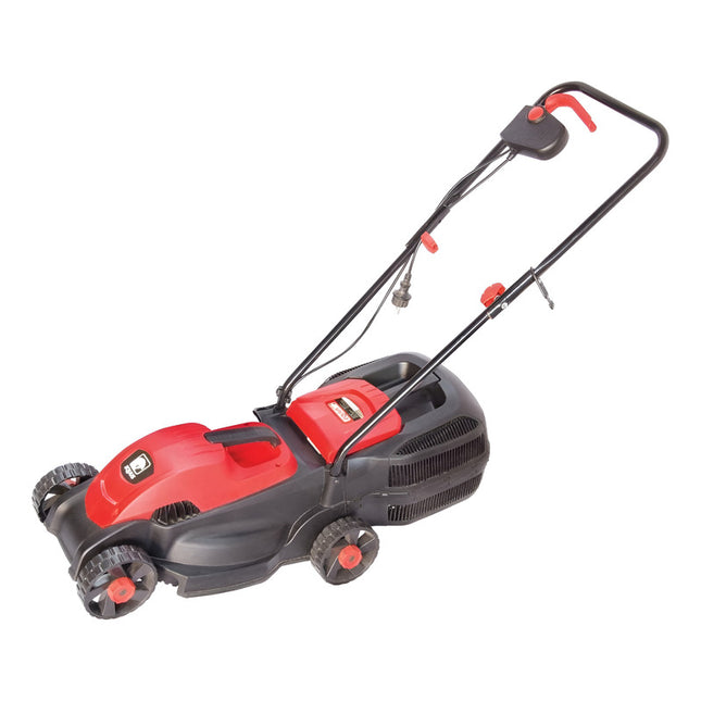 Cortadora De Césped Eléctrica Con Bolsa Recolectora De 1200w Rojo