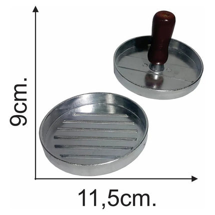 Molde Hamburguesas De Metal En Caja Regalo 11,5 Cm  Gris