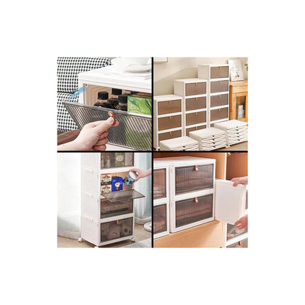 Cajonera Organizador 4 Cajones Apilable Tapa Ruedas B