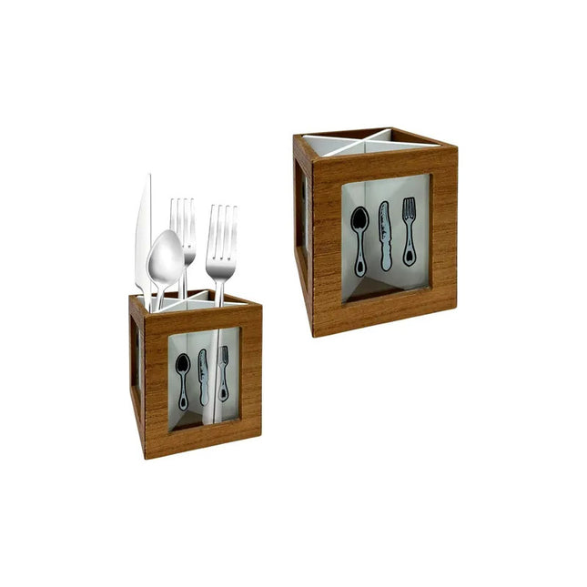 Cubiertero Organizador De Cubiertos En Mdf Cuadrado V