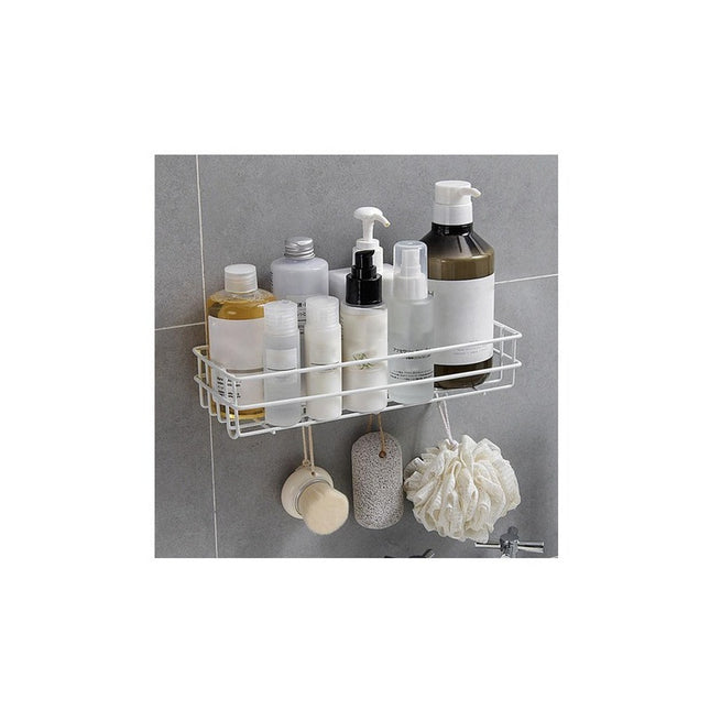 Canasto Organizador Adhesivo Metal Cocina Baño Con Ganchos