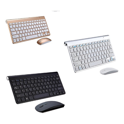 Kit Teclado Y Mouse Compacto Negro/dorado/blanco Varios