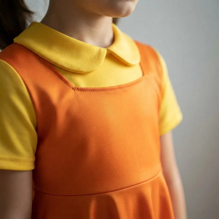 Disfraz De Niña Vestido Naranja Juego Calamar Naranja L