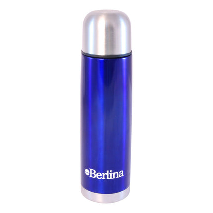 Termo 500cc Bala Color Azul, Pico Botón, Base Antideslizante Azul