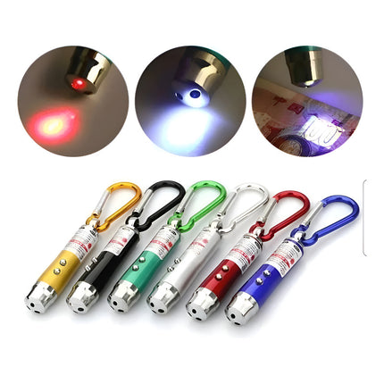 Puntero Laser 3 En 1 Linterna Y Llavero Incluye Pilas  Rojo Rojo