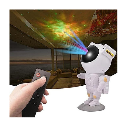 Lampara Proyector Astronauta Led Estrellas De Galaxia Blanco Blanco