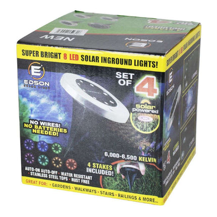 Luz Solar Para Jardin 8 Leds X4 Unidades