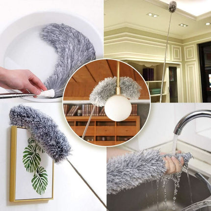 Plumero Extensible 3 Metros De Microfibra Gris