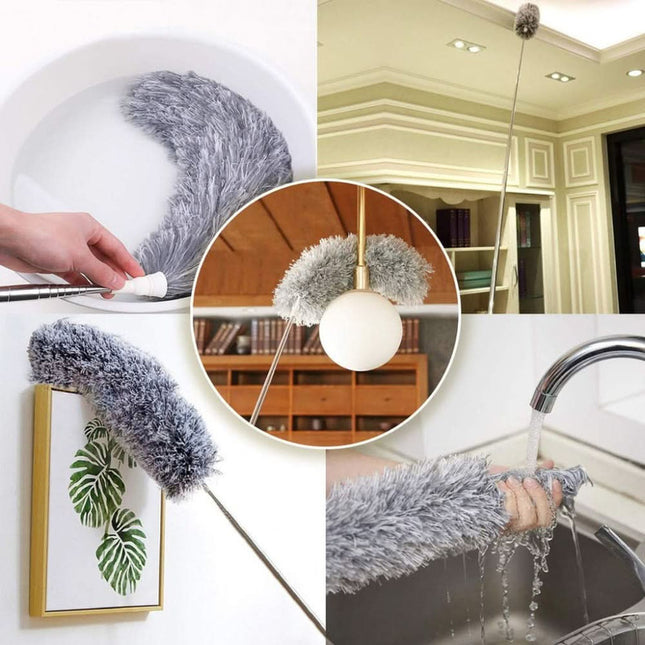 Plumero Extensible 3 Metros De Microfibra Gris