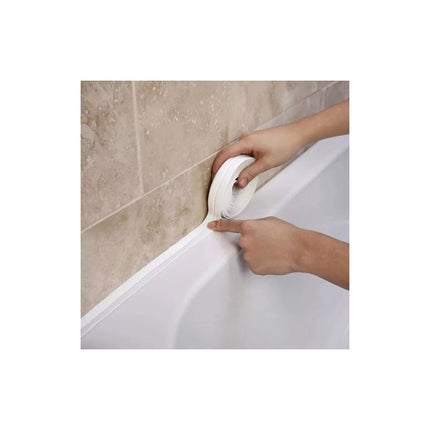 Cinta Adhesiva Pvc Impermeable Para Baño Cocina Ducha Pared Blanco