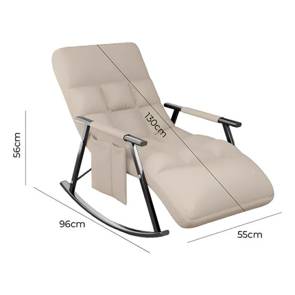 Sillón Reposera Mecedora Respaldo Ajustable Con Bolsillo V