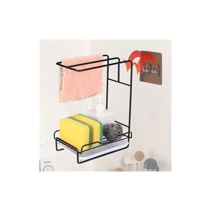 Escurridor Organizador De Esponjas Para Pileta Cocina Negro  Negro