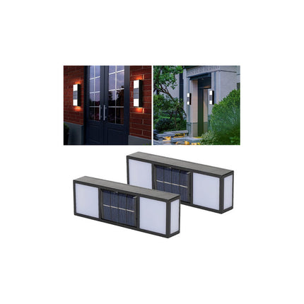 Foco Led Solar De Pared Para Exterior Set De 2  Blanco Frío Blanco Frío