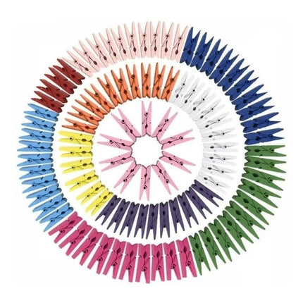 Palillos Mini De Madera X 100 Unidades Colores