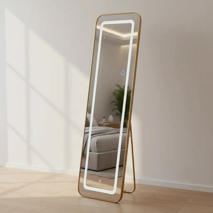 Espejo De Pie Con Luz Led Rectangular 160 X 50 Cm Varios