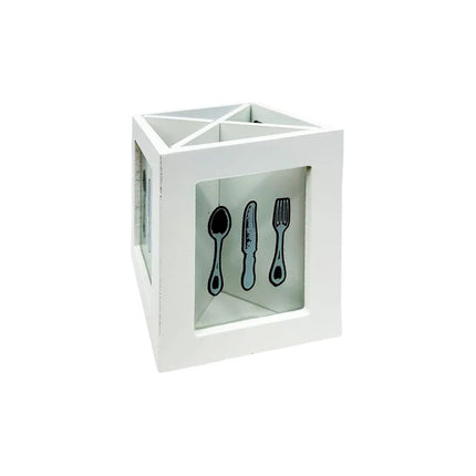 Cubiertero Organizador De Cubiertos En Mdf Cuadrado V