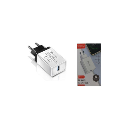 Cargador De Carga Rapida 3.0 De 1 Puerto Usb  Blanco