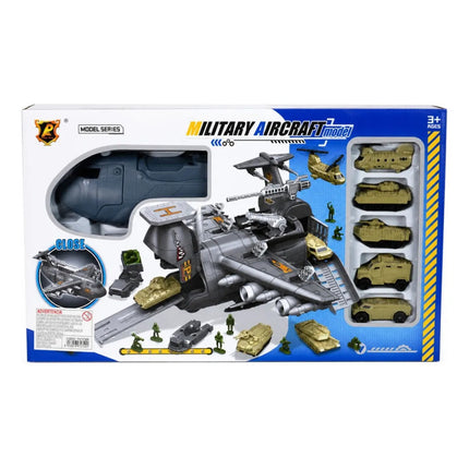 Set Militar Con Avión Porta Vehículos 35x35cm Ty372740a Avión