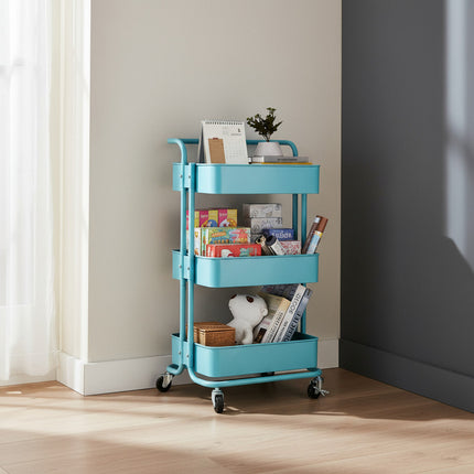 Organizador Auxiliar 3 Niveles Carrito  Vintage Con Ruedas