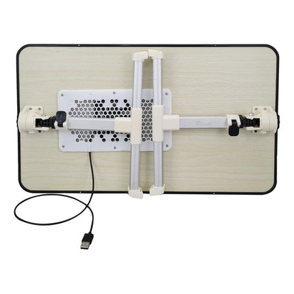 Mesa Notebook  Con Ventilador Cooler Plegable Crema