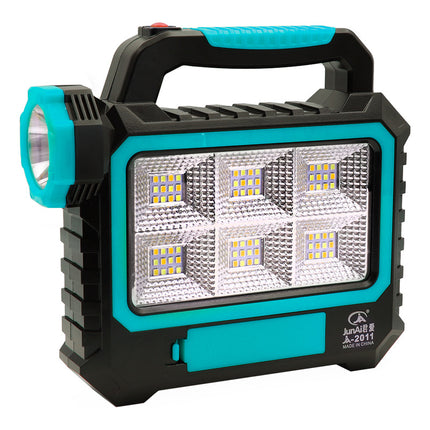Foco Linterna Recargable + Luz Emergencia Blanco Negro Y Celeste