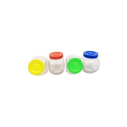 Frascos X4 C/tapas De Colores N/a