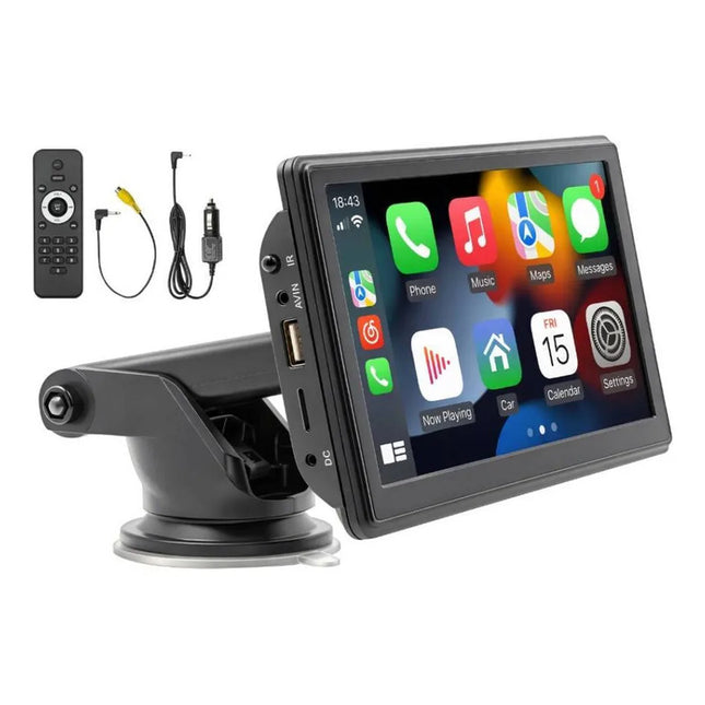 Pantalla Tactil 7'' Con Soporte Para Auto Android 12 Negro