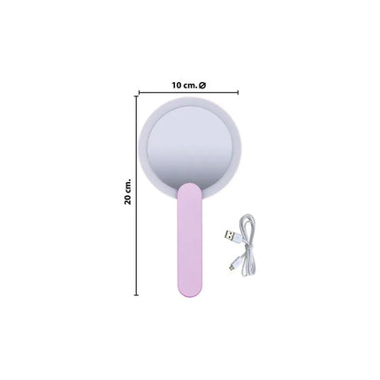 Espejo Con Luz Led Plegable Maquillaje Usb V