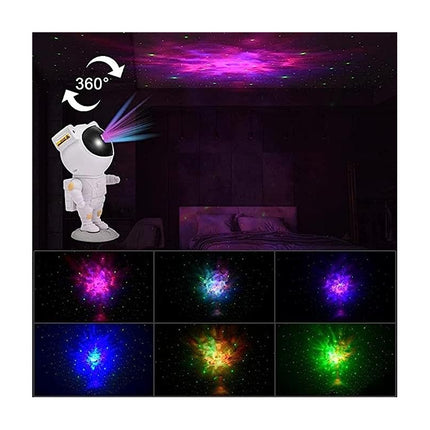 Lampara Proyector Astronauta Led Estrellas De Galaxia Blanco Blanco