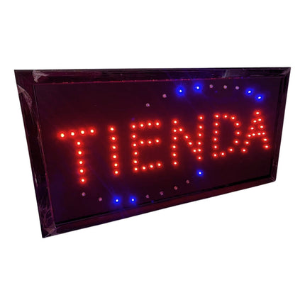 Cartel Led Tienda  Para Comercio Dz5 Negro