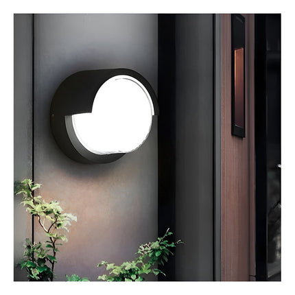 Aplique Led Redondo Negro C/pestana 5w Lh-3477 X