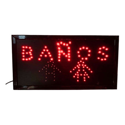 Cartel Led Baño Hombre Y Dama V