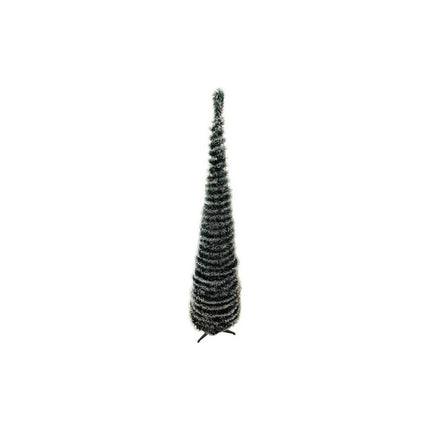 Arbol Navidad Espiral Plegable Puntas Blancas 150cmccm00212 Verde