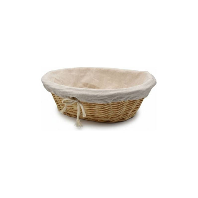 Cesta Panera De Mimbre Forrada 31x23x10cm. Chw03072 Beige
