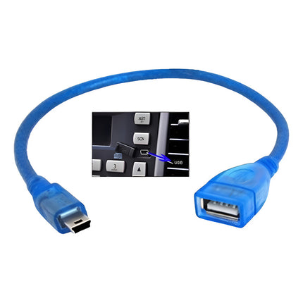 Cable Usb Hembra A V3 Macho Para Auto Azul