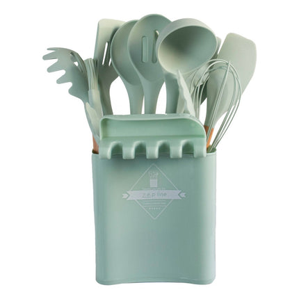 Juego Menage De Silicona 13piezas C/ Soporte Verde