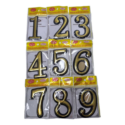 Numeros De Puerta Adhesivos Por Unidad Dorado