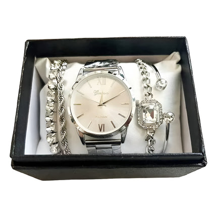 Reloj De Dama Kit Joyeria Completo 5 Piezas En Caja
