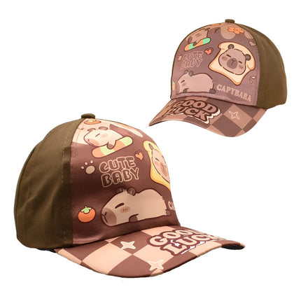 Gorro Infantil Con Visera. Carpincho Capibara Cgs00632 Marrón